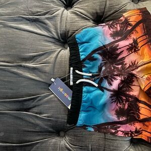 Colorful Palm Tree Swim Shorts